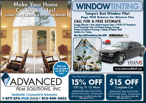 Tampa Window Tinting Film Discounts Coupons Specials