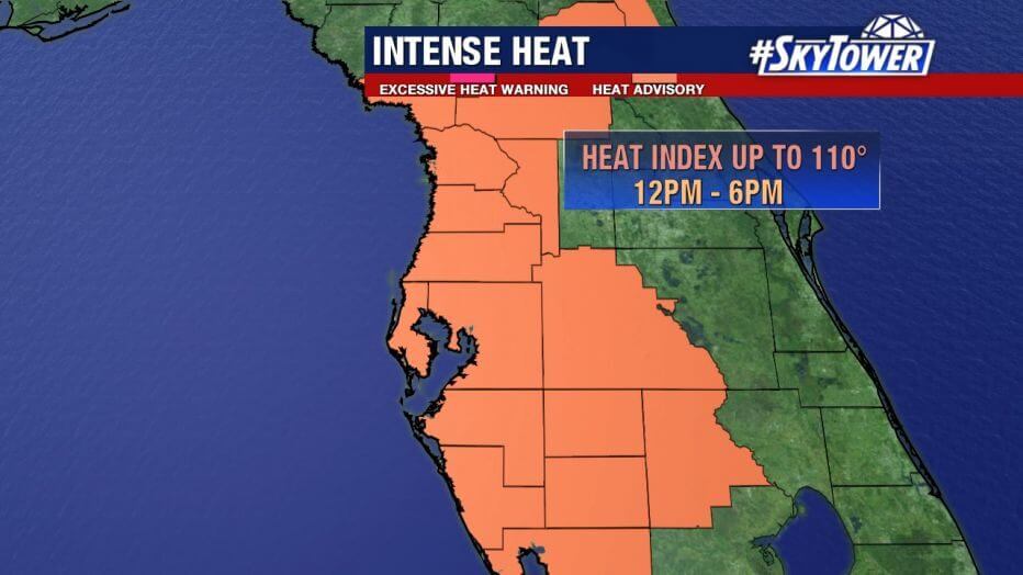Tampa heat advisory map